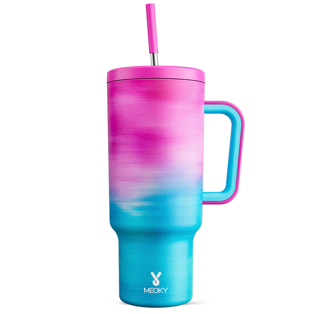 Copo Tumbler com Canudo 1.18L - Gradiente Nuvem Etérea