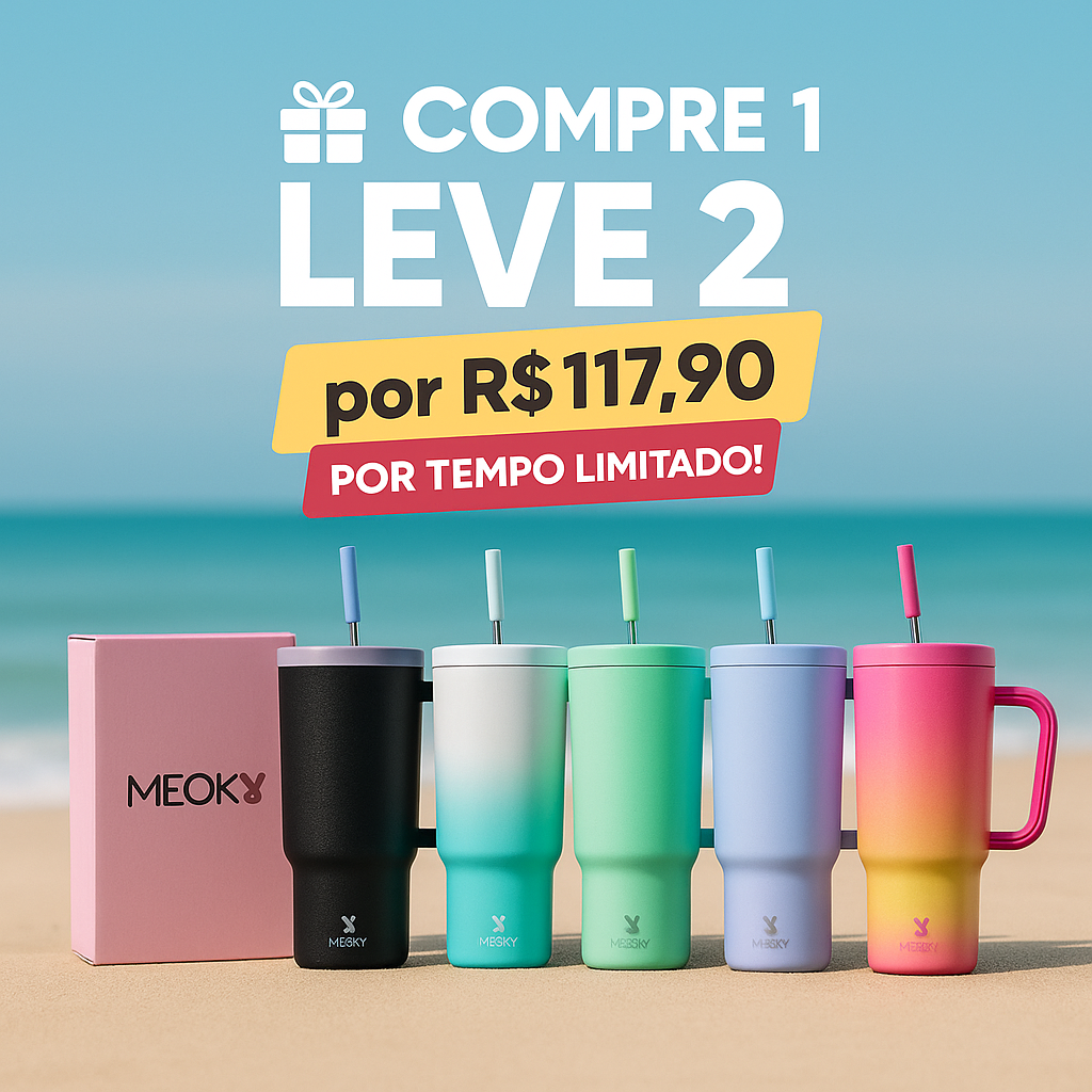 Copo Tumbler com Canudo 1.18L - COMPRE 1 LEVE 2