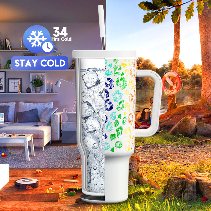 Copo Tumbler com Canudo 1.18L - Animal Print