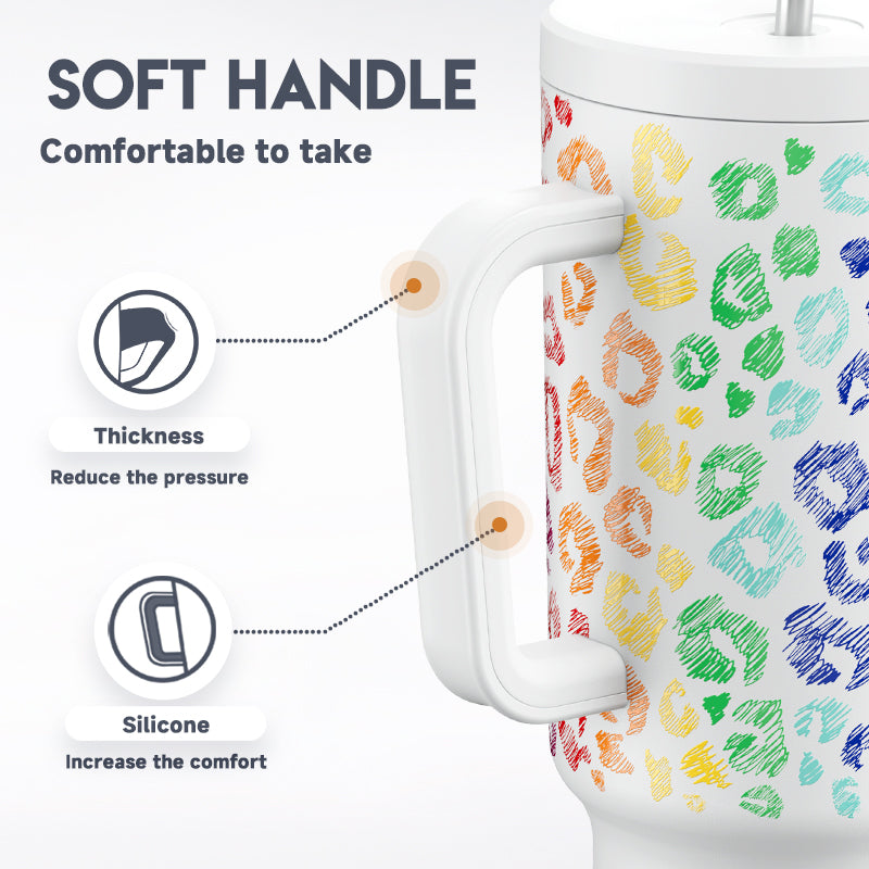 Copo Tumbler com Canudo 1.18L - Animal Print