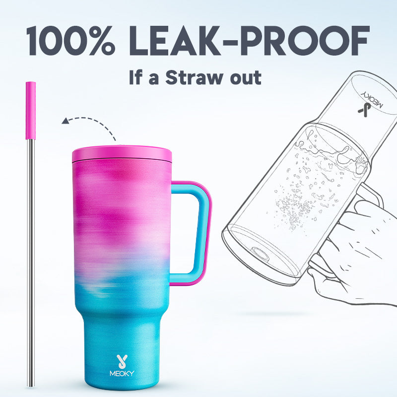 Copo Tumbler com Canudo 1.18L - Gradiente Nuvem Etérea