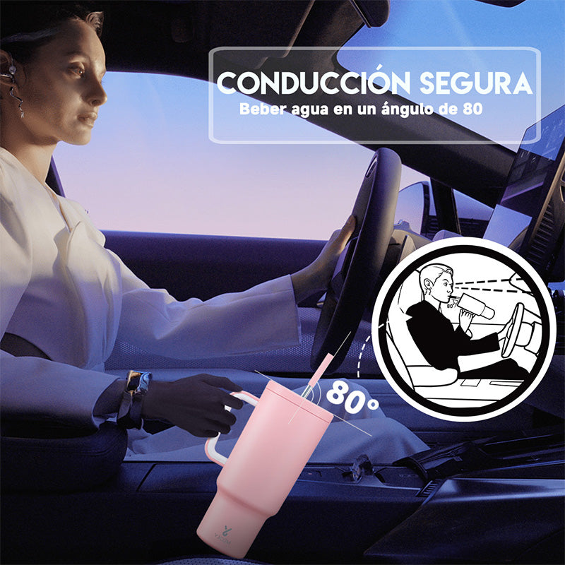Copo Tumbler com Canudo 1.18L - Rosa Claro