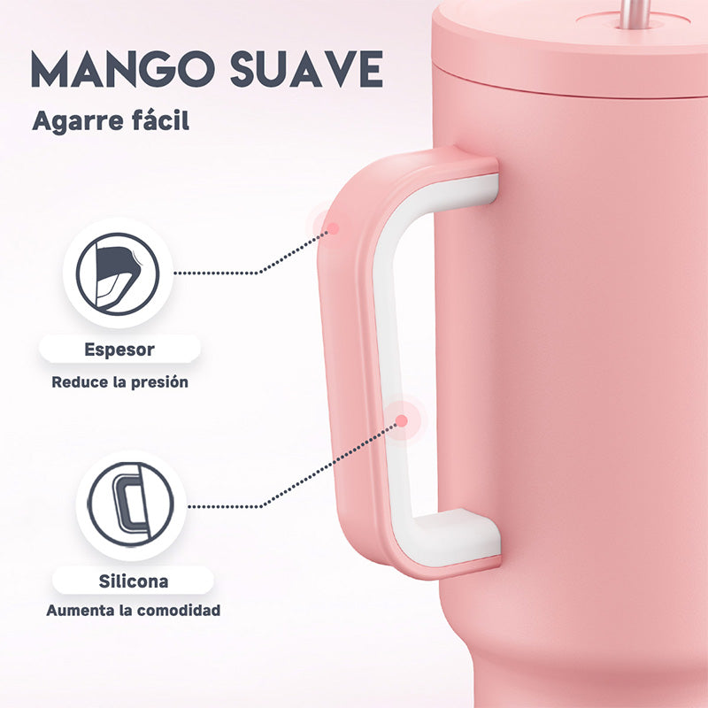 Copo Tumbler com Canudo 1.18L - Rosa Claro