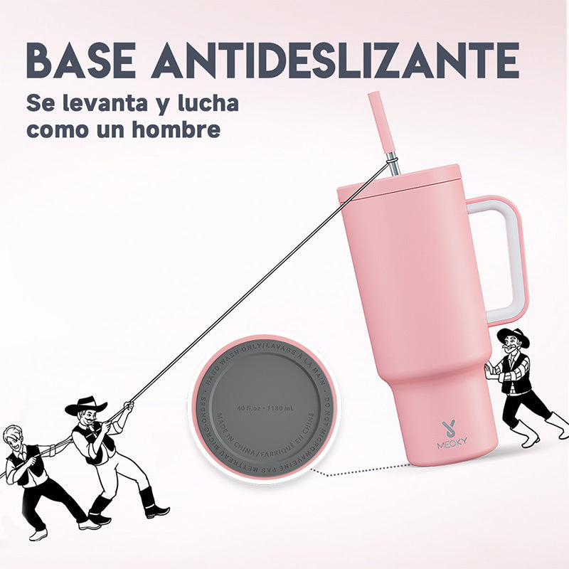 Copo Tumbler com Canudo 1.18L - Rosa Claro
