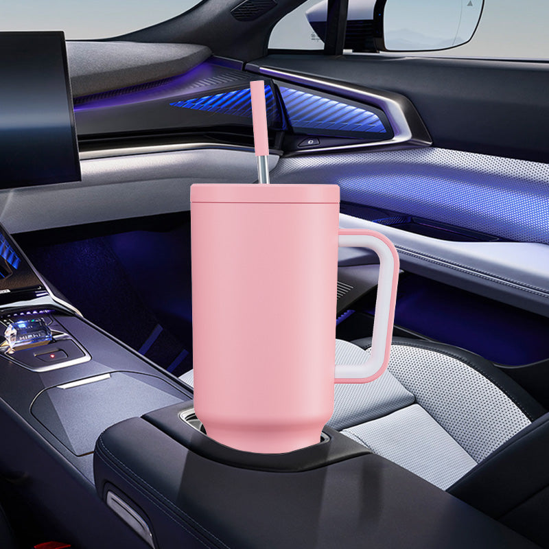 Copo Tumbler com Canudo 1.18L - Rosa Claro