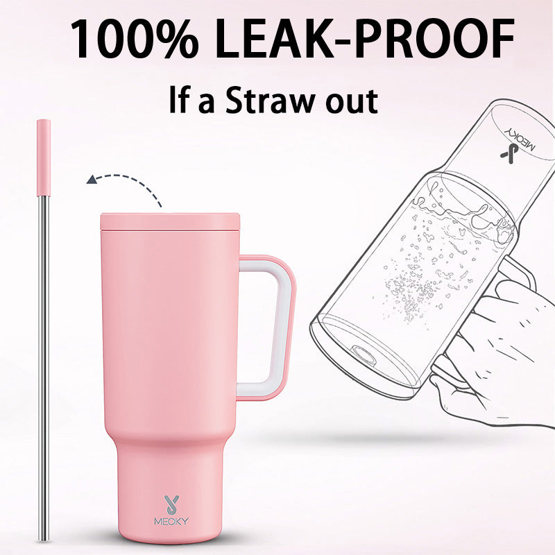 Copo Tumbler com Canudo 1.18L - Rosa Claro