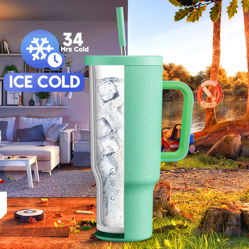 Copo Tumbler com Canudo 1.18L - Verde Mar