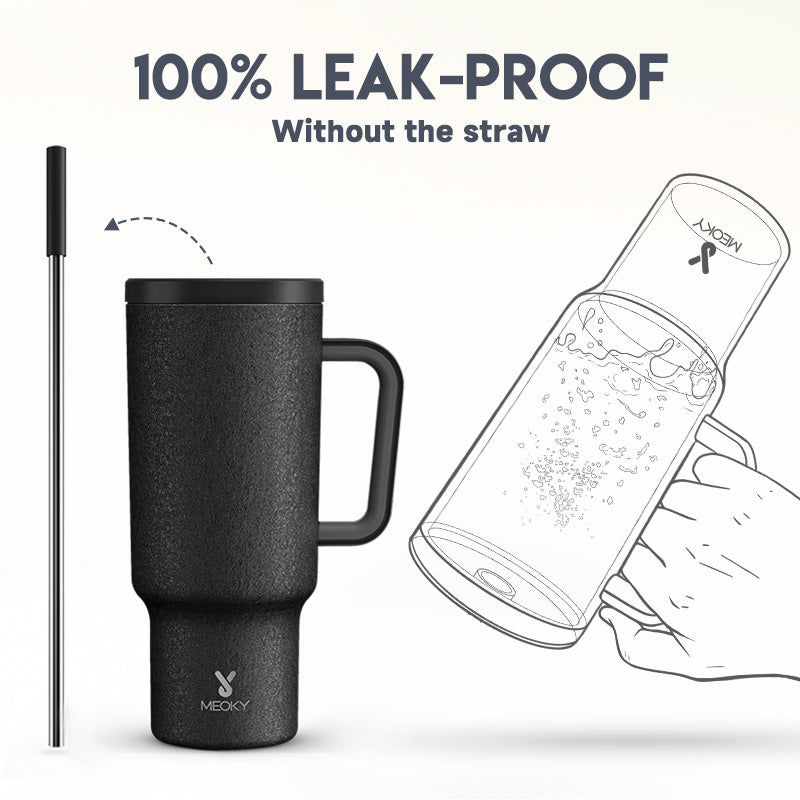 Copo Tumbler com Canudo 1.18L - Preto