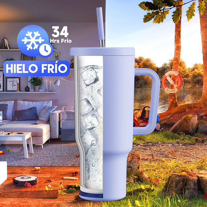 Copo Tumbler com Canudo 1.18L - Roxo
