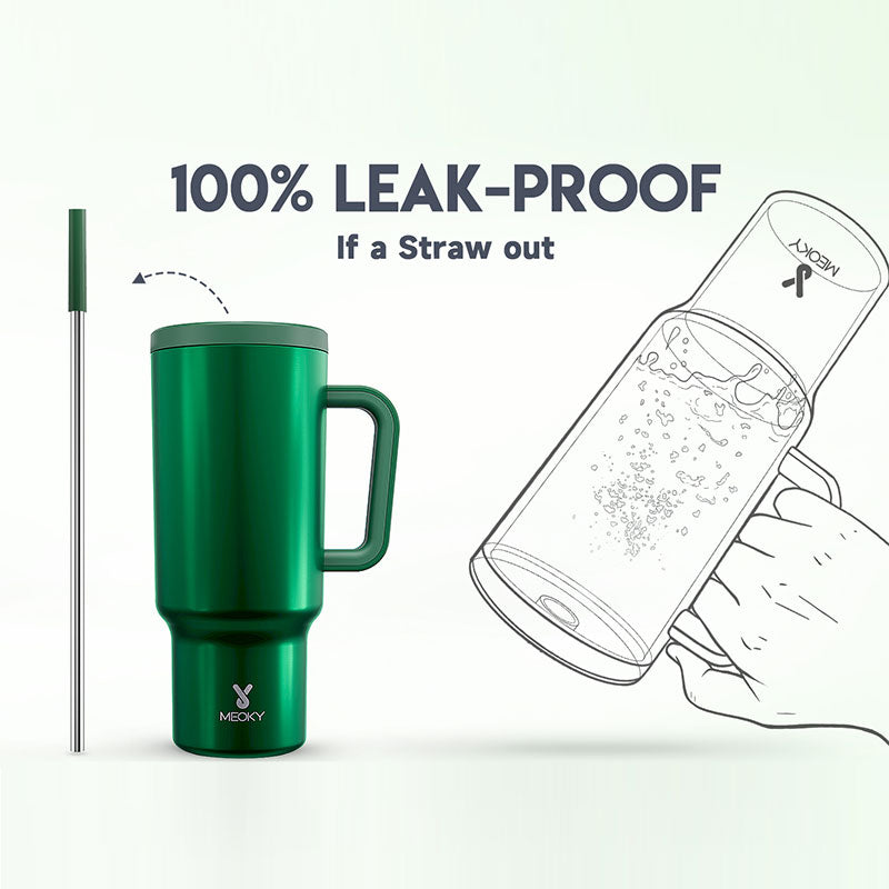 Copo Tumbler com Canudo 1.18L - Floresta Verde