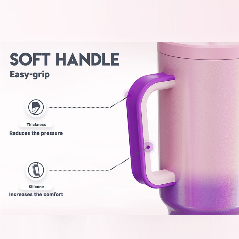 Copo Tumbler com Canudo 1.18L - Gradiente Roxo e Rosa