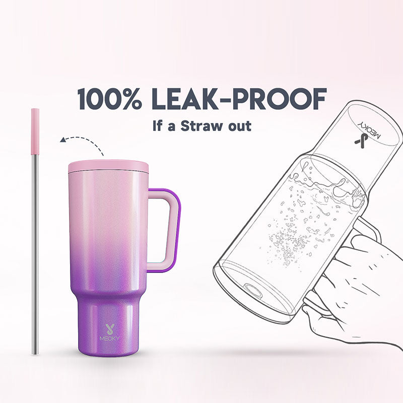 Copo Tumbler com Canudo 1.18L - Gradiente Roxo e Rosa