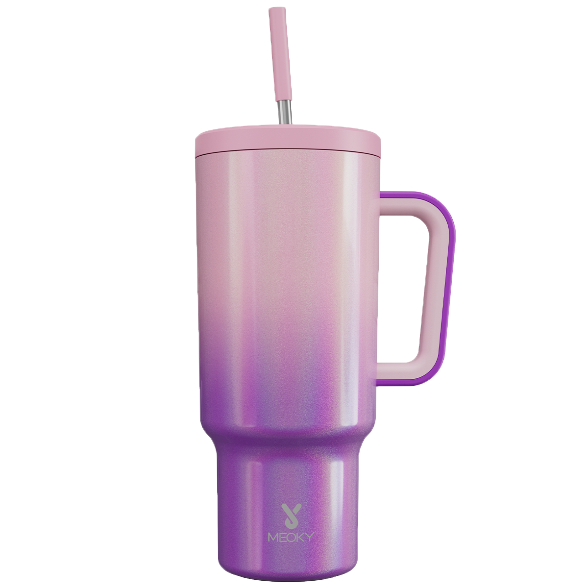 Copo Tumbler com Canudo 1.18L - Gradiente Roxo e Rosa