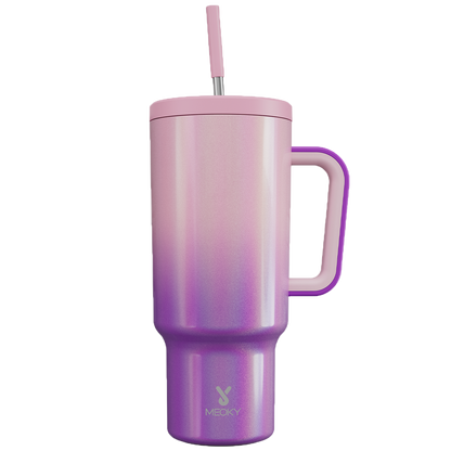 Copo Tumbler com Canudo 1.18L - Gradiente Roxo e Rosa