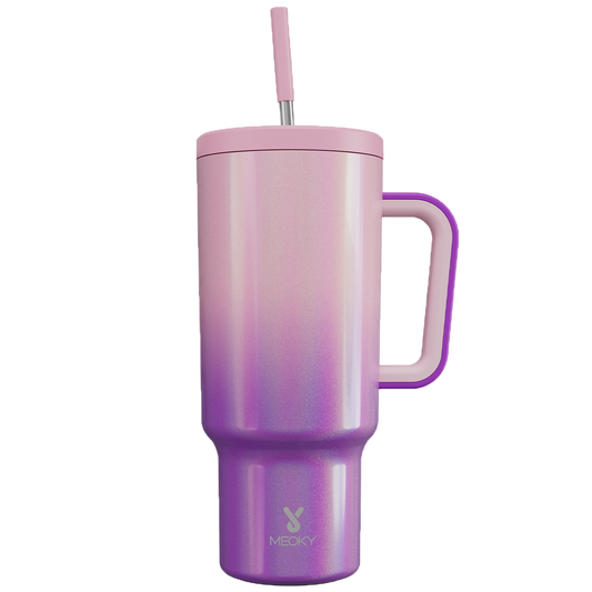 Copo Tumbler com Canudo 1.18L - Gradiente Roxo e Rosa