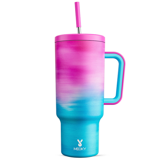 Copo Tumbler com Canudo 1.18L - Gradiente Nuvem Etérea