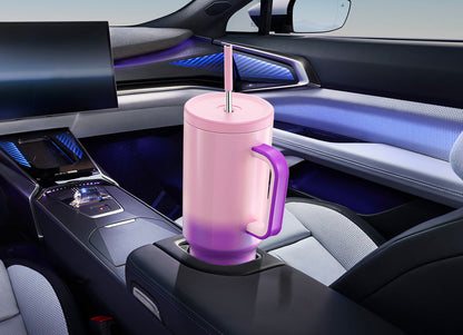 Copo Tumbler com Canudo 1.18L - Gradiente Roxo e Rosa