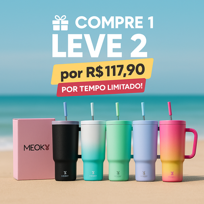 Copo Tumbler com Canudo 1.18L - COMPRE 1 LEVE 2
