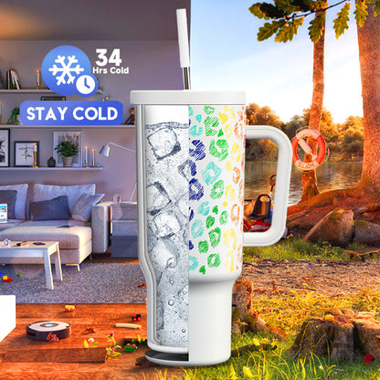 Copo Tumbler com Canudo 1.18L - Animal Print