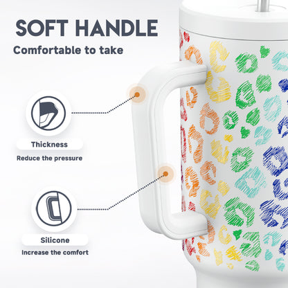 Copo Tumbler com Canudo 1.18L - Animal Print