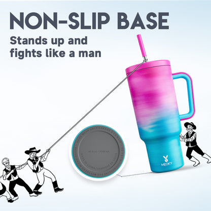 Copo Tumbler com Canudo 1.18L - Gradiente Nuvem Etérea
