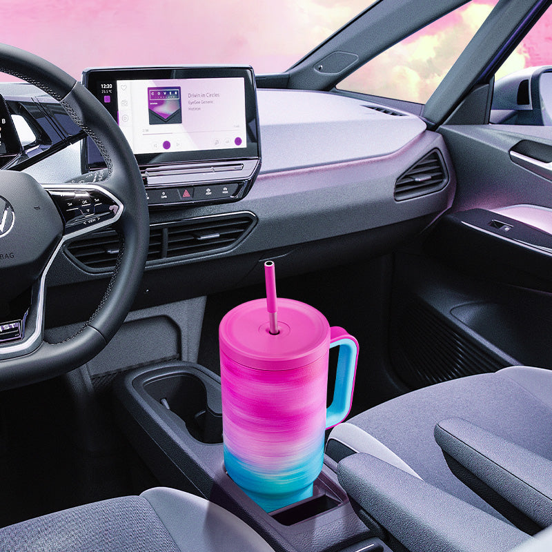 Copo Tumbler com Canudo 1.18L - Gradiente Nuvem Etérea