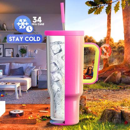 Copo Tumbler com Canudo 1.18L - Gradiente Arco-Íris