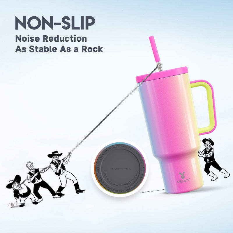 Copo Tumbler com Canudo 1.18L - Gradiente Arco-Íris