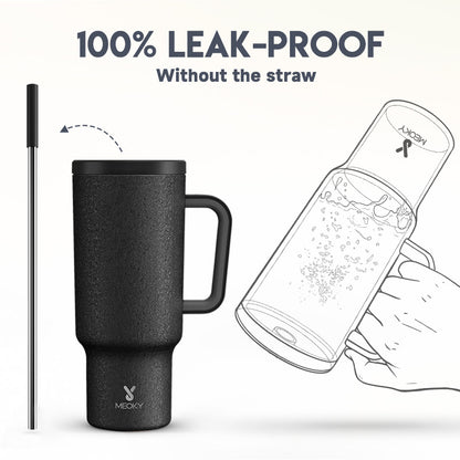 Copo Tumbler com Canudo 1.18L - Preto