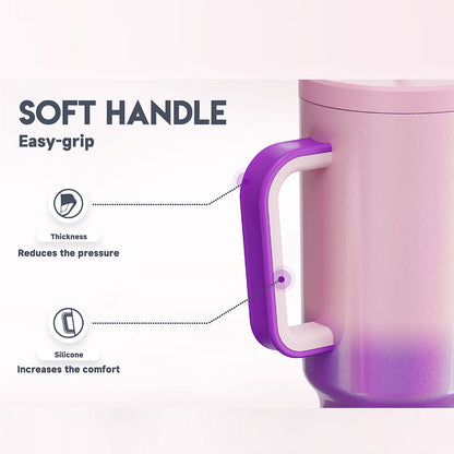 Copo Tumbler com Canudo 1.18L - Gradiente Roxo e Rosa