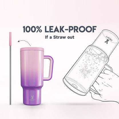 Copo Tumbler com Canudo 1.18L - Gradiente Roxo e Rosa